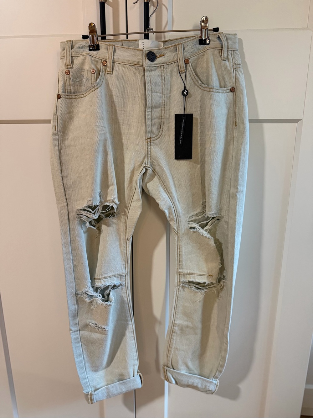 One Teaspoon Light Blue Ripped Boyfriend Jeans